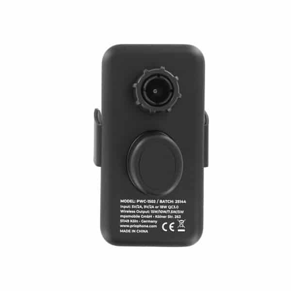 Prio Fast Charge brezžični avto polnilec 15W (USB C) črn