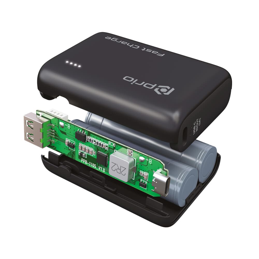 Prio hitro polnjenje (22,5 W SCP/20 W PD/QC3.0) Power Bank 10.000 mAh črn