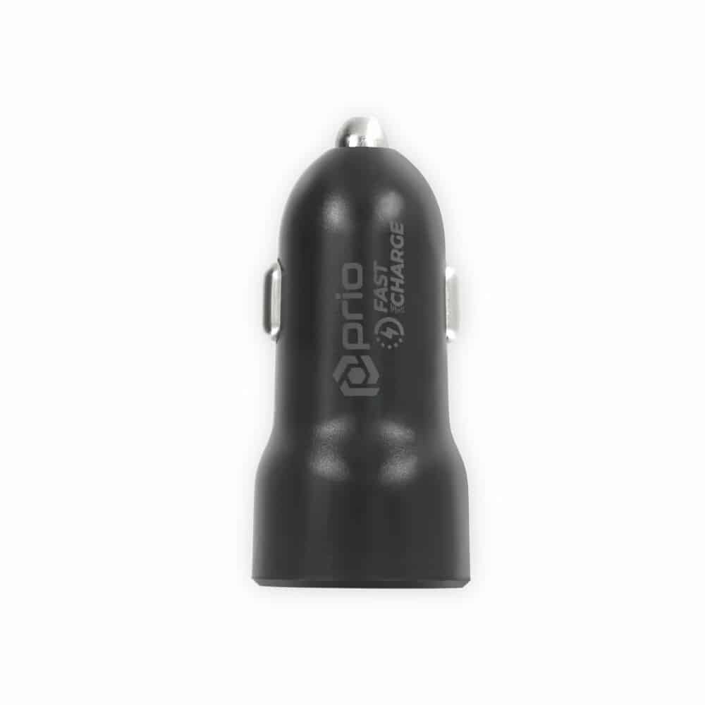 Prio Fast Charge avtomobilski polnilec 20W PD (USB C) + QC 3.0 (USB A) črn