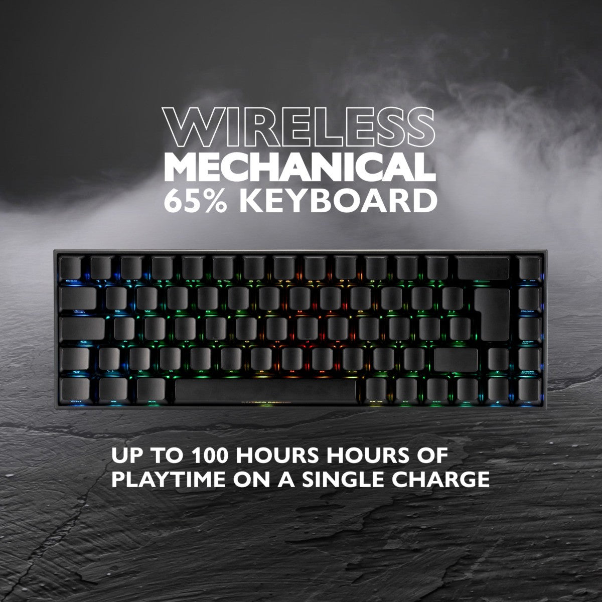 DELTACO GAMING Tipkovnica Bežična DK440R CRNA RGB osvjetljenje - UK Layout