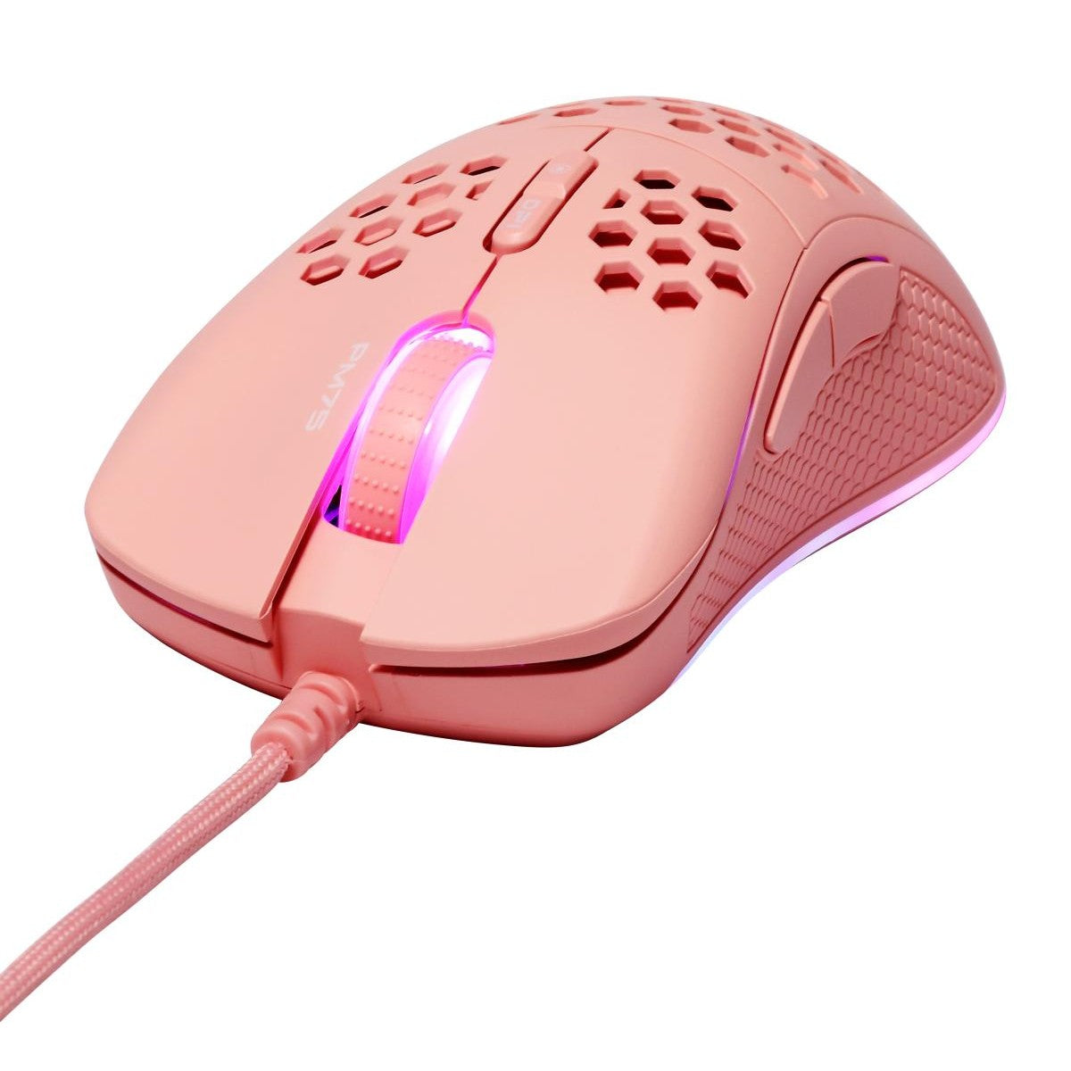 DELTACO GAMING Miš Ultra-Light, 6400 DPI, RGB, Gumeni side-grip, ROZA