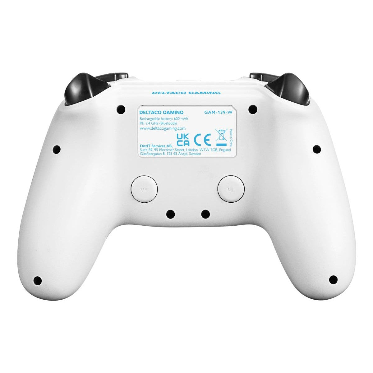 DELTACO GAMING Playstation 4 bluetooth kontroler, bijeli