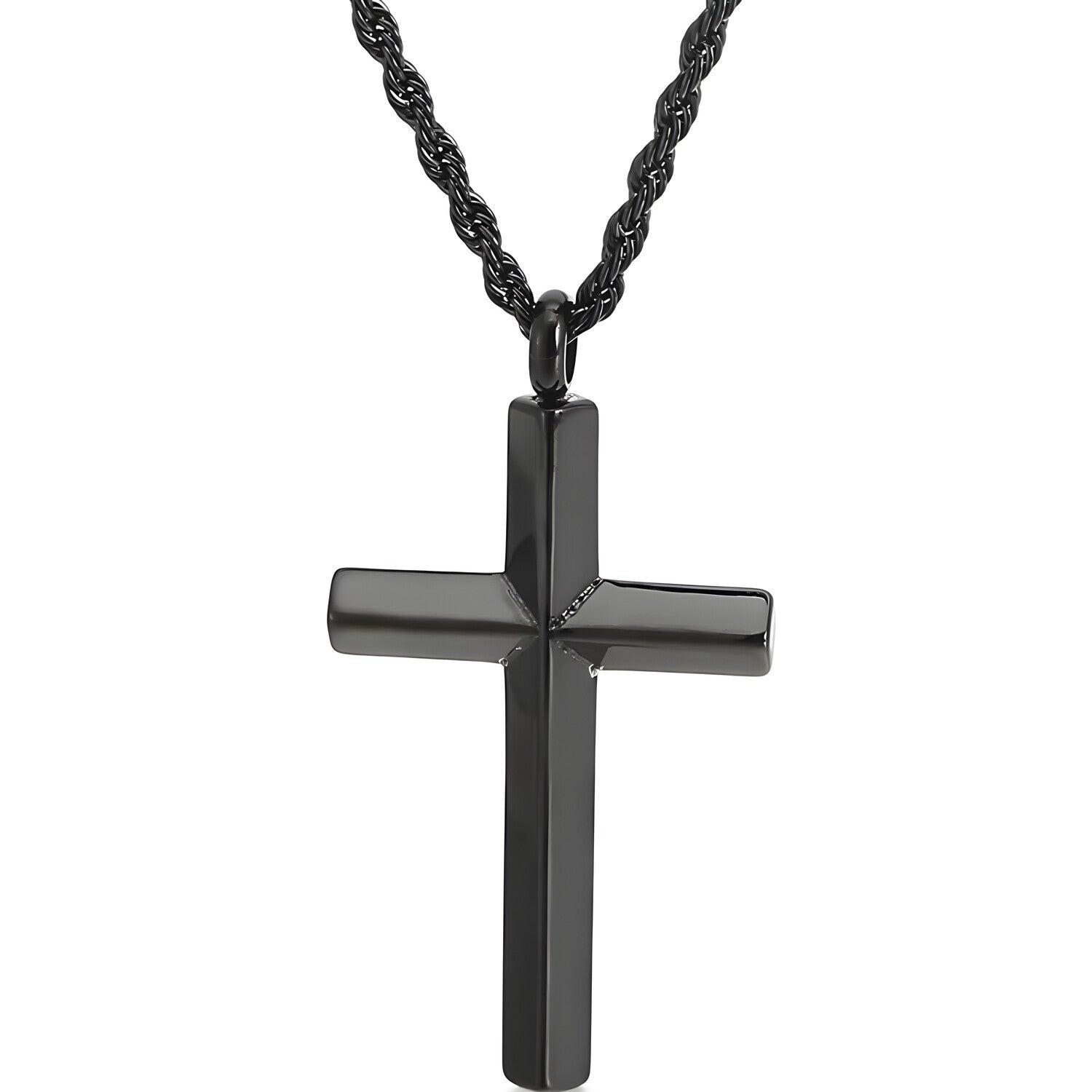 Ogrlica PU-38414 Cross - Crna KP38414