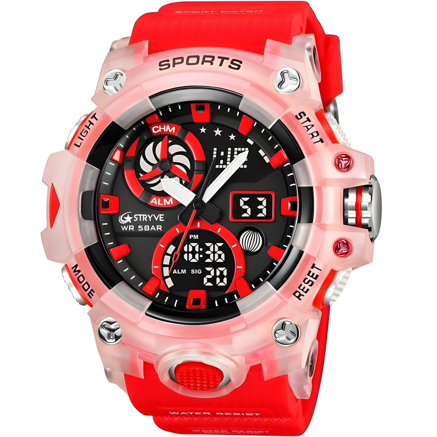 Sat STRYVE HU-38690 - Crvena / Transparentna KP38690