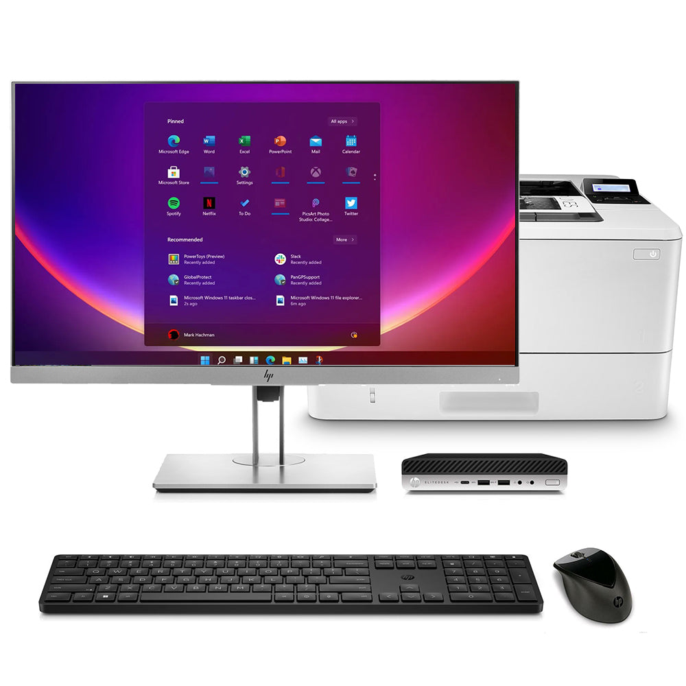 HP ProDesk 600 G4 DM i5-8500, 16 GB DDR4, 240 GB SSD + HP EliteDisplay E243i + HP LaserJet 404dn + HP brezžični komplet