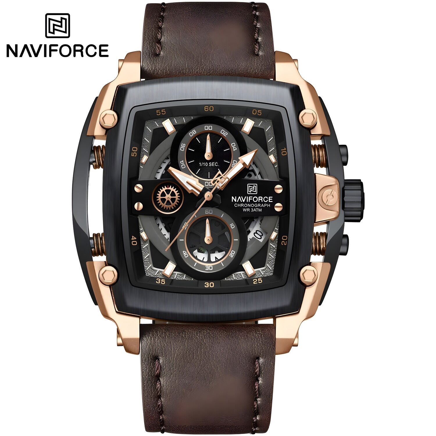 Sat NAVIFORCE TU-38601 - Smeđa / Crna KP38601
