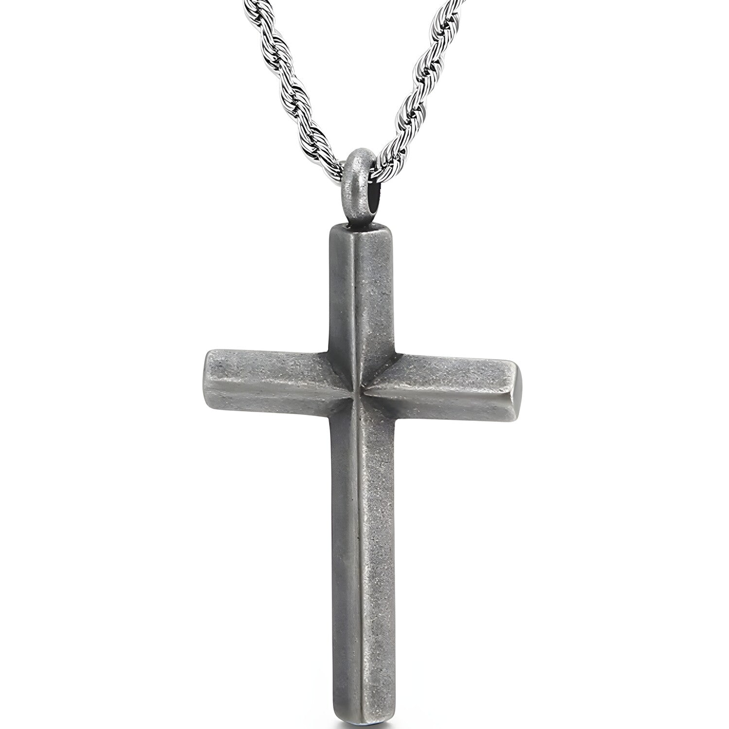 Ogrlica PU-38413 Cross - Siva KP38413