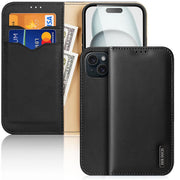 Dux Ducis Hivo bookcase torbica od kože za Apple iPhone 15 Plus crna