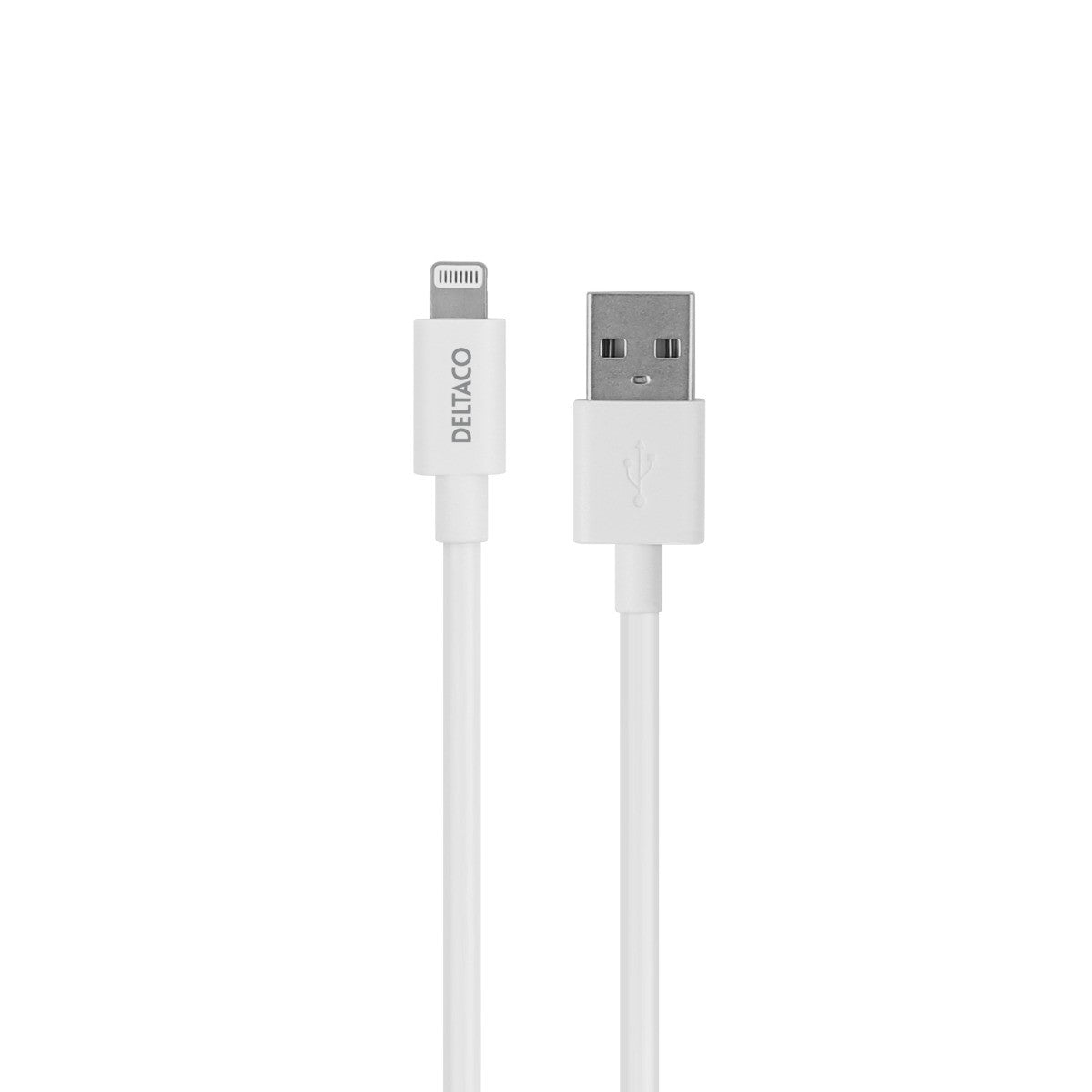 DELTACO Lightning kabel, 1m, Apple C189 čipset, MFi, FSC-označeno pakiranje, bijelo