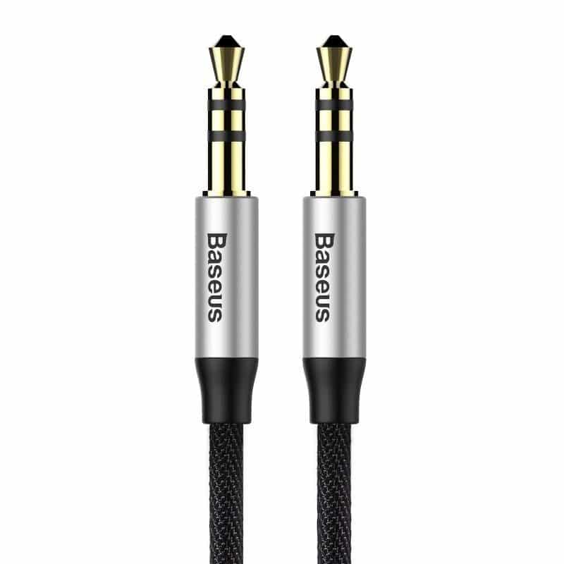 Baseus Yiven M30 3,5 mm AUX audio kabel 1 m crno/srebrni