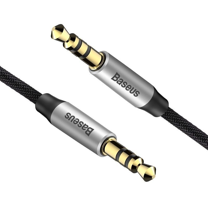 Baseus Yiven M30 3,5 mm AUX avdio kabel 1 m črno/srebrni