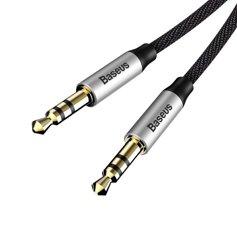 Baseus Yiven M30 3,5 mm AUX avdio kabel 1 m črno/srebrni