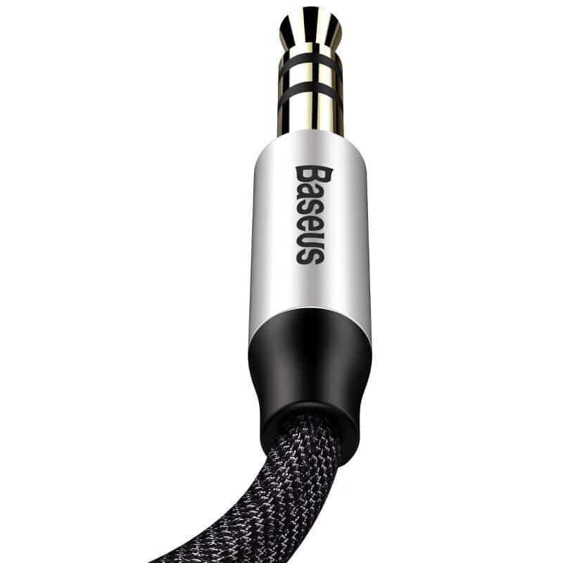 Baseus Yiven M30 3,5 mm AUX avdio kabel 1 m črno/srebrni