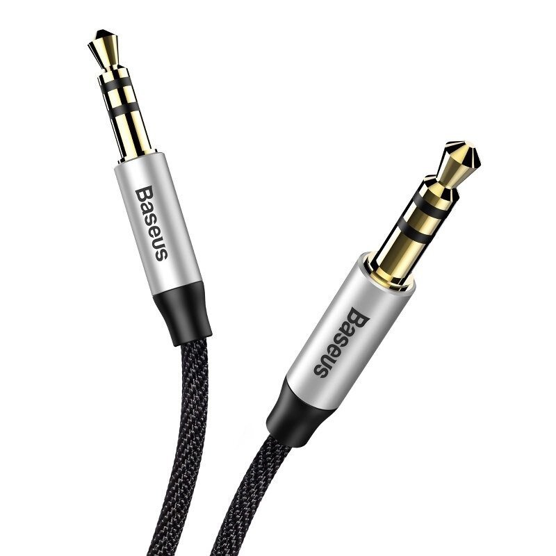 Baseus Yiven M30 3,5 mm AUX avdio kabel 1 m črno/srebrni