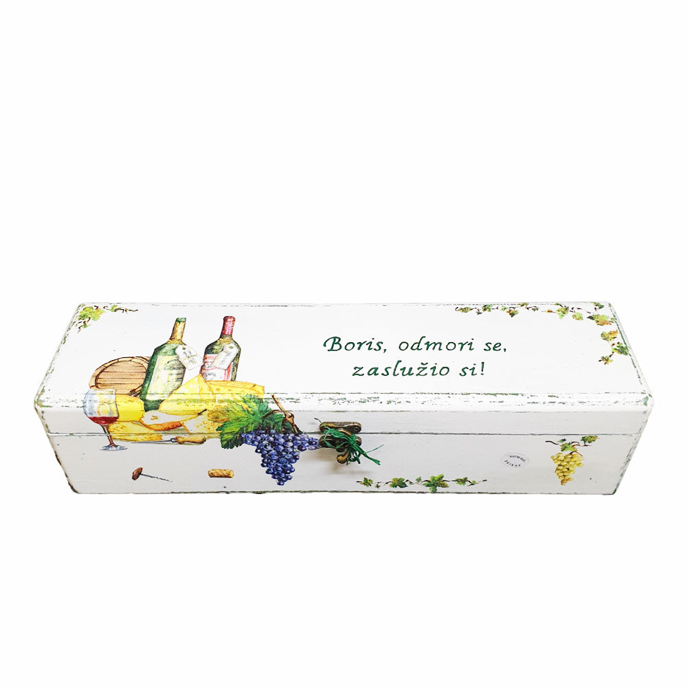 Darilo za kuma! Škatla za buteljko vina Š101