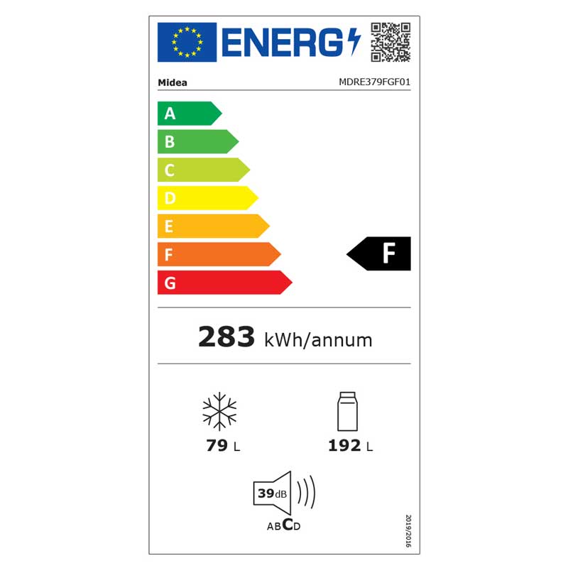 Midea MDRE379FGF01 Kombinirani ugradbeni hladnjak