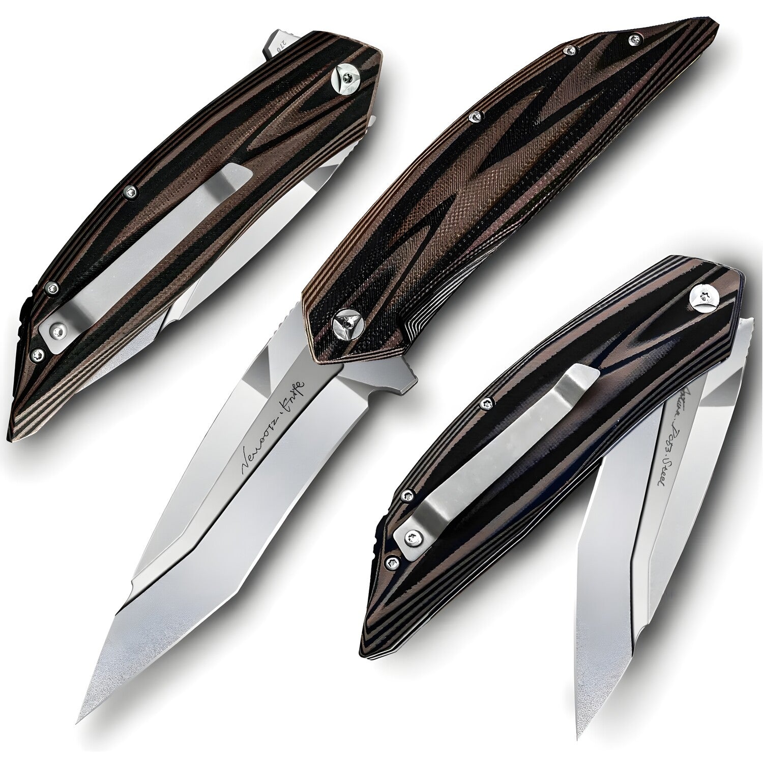 Lovački sklopivi nož MASTERPIECE MI-35395 - Smeđa / Crna KP35395