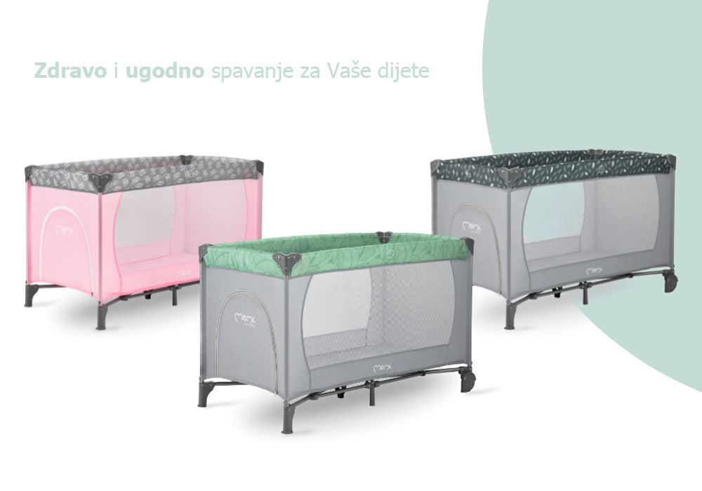 MoMi BELOVE PLUS putni krevetić, tamno zeleni