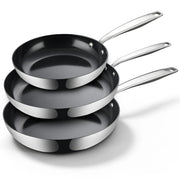 BE Living Set 3 tave Essential Black 20-24-28 cm nehrđajući čelik