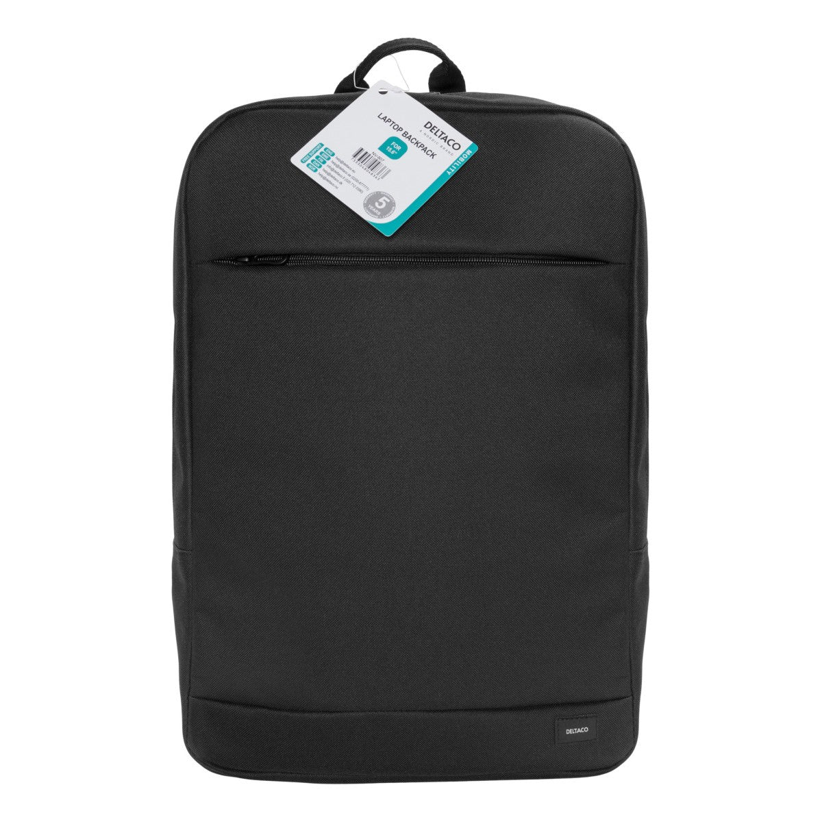 DELTACO Laptop backpack, for laptops up to 15.6", polyester, black
