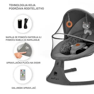 Kinderkraft Električna njihaljka LUMI 2, Dark Grey