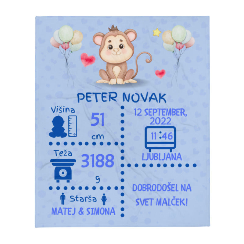 Personalizirane Deka na rođenju djeteta s imenom – Dječačić