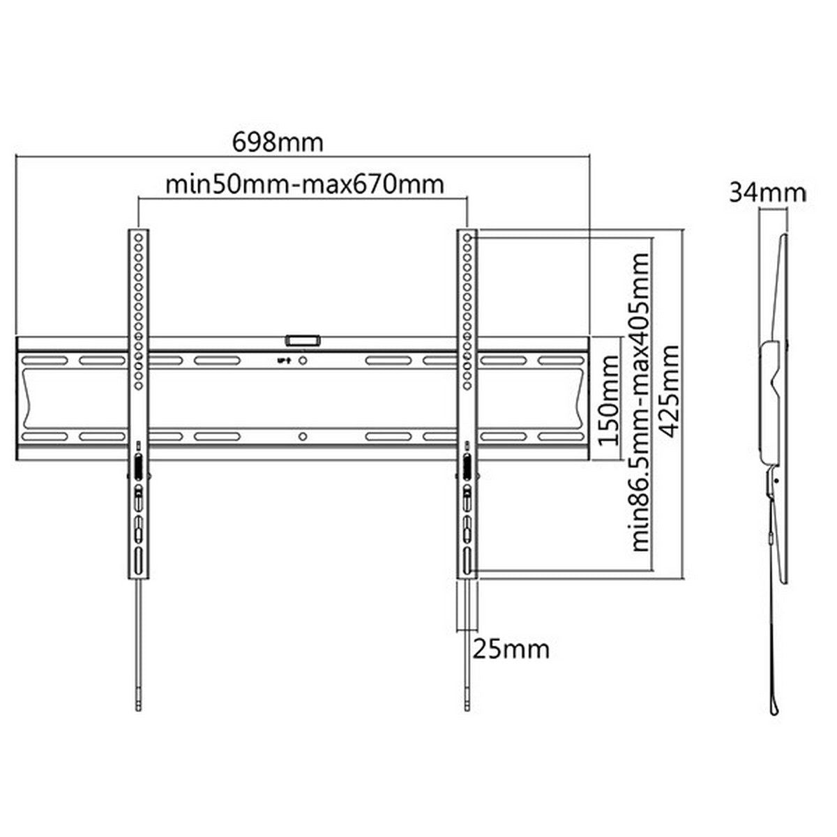 iTECH Mount fiksni zidni nosač prikladan za TV od 37" do 80"