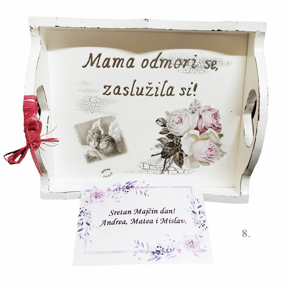 Personalizirani pladnji s sporočilom "Počij si, zaslužila si si!" – darilo za dušo in telo - 8. - 16010