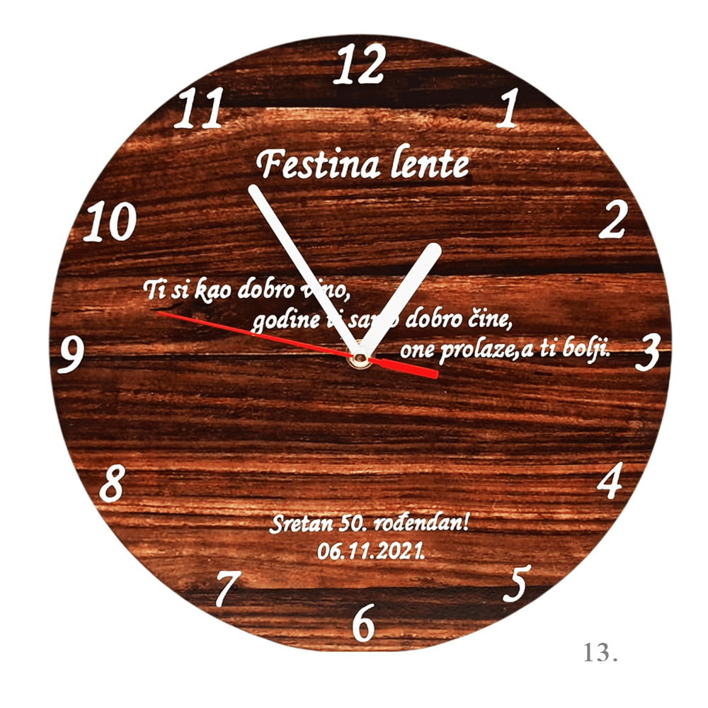 Personalizirane unikatne stenske ure – darilo za rojstni dan, prijatelje in družino - 13. - 1711