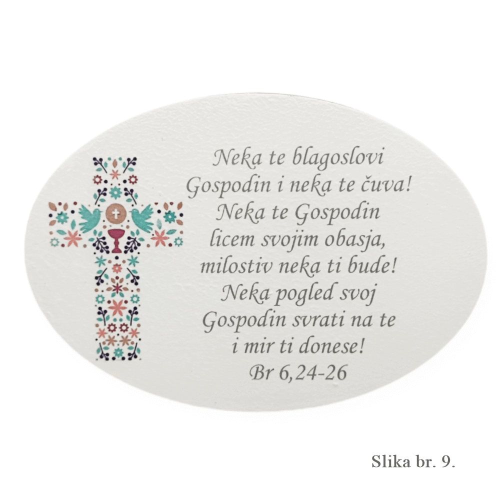 Unikatne slike z Angelom in blagoslovom – Darilo za birmo, prvo obhajilo - 9. Turkizni križ - 15023