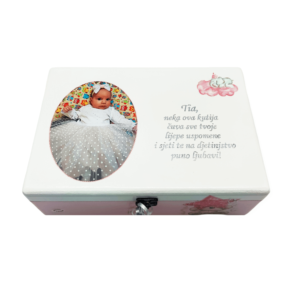 Personalizirane spominske škatle s fotografijo otroka – Darilo za krst, rojstni dan vaše deklice - 4. 20x30x10cm - 18030
