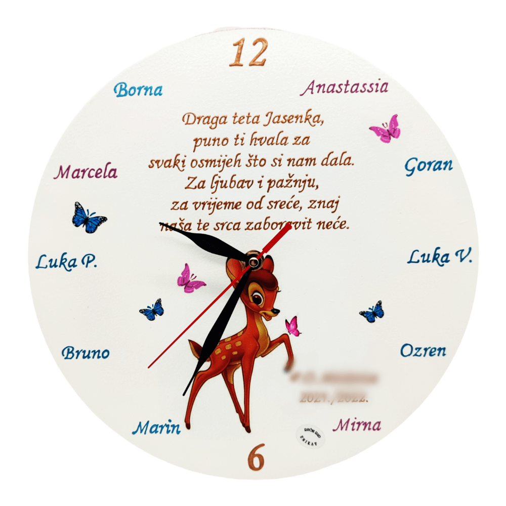 Personalizirana ura za teto v vrtcu Š1796