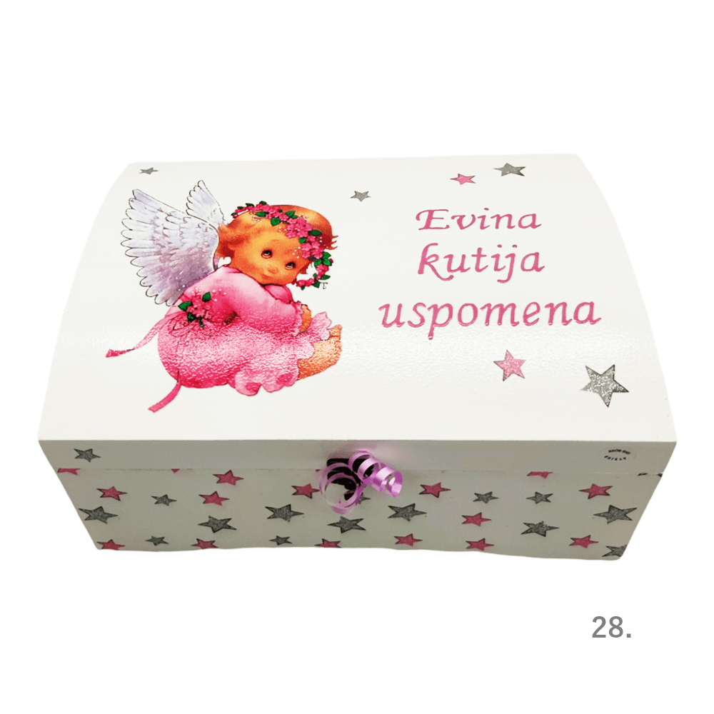 Angel varuh na škatlici spominov za deklice kot darilo za krst ali rojstni dan - 28. - 16727
