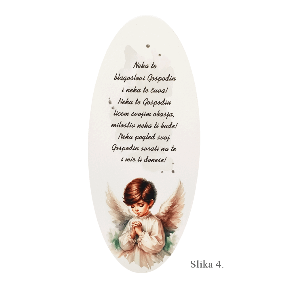 Darilo za krst – Slika z motivom angela in molitvijo »Angel varuh moj« - 4. Naj te blagoslovi -1877