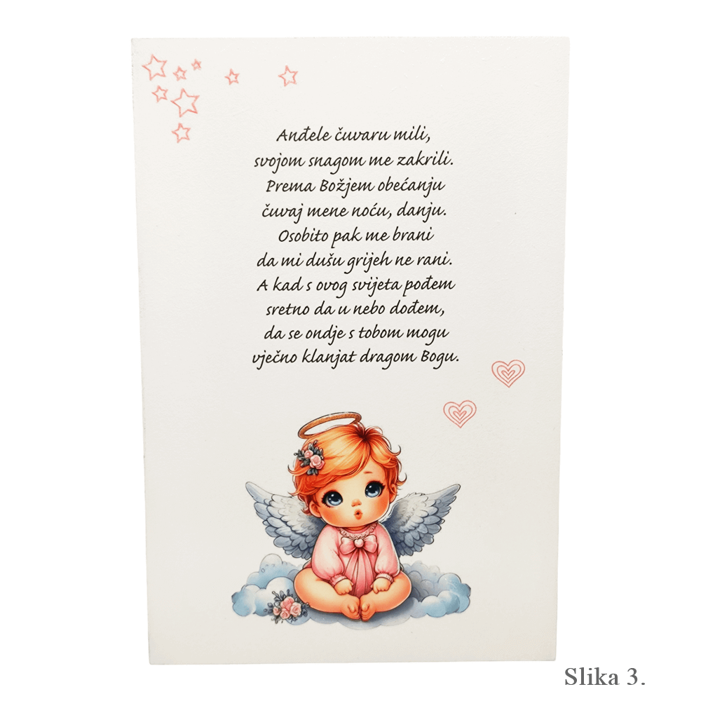 Vnesite toplino in vero v otroško sobo z molitvijo 'Angel varuh - 3. Rožnati angel - Š001417