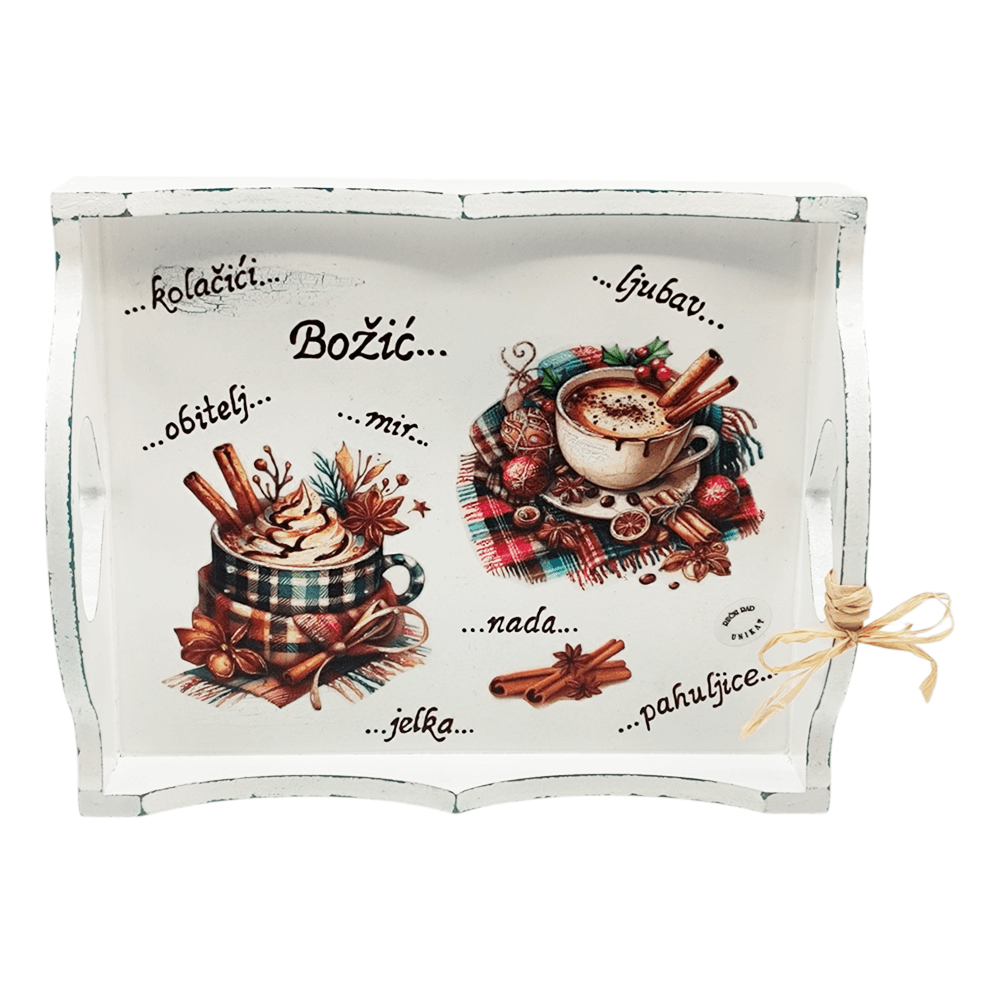 🎄 Božični pladenj z ročno napisanim besedilom – popolno praznično darilo