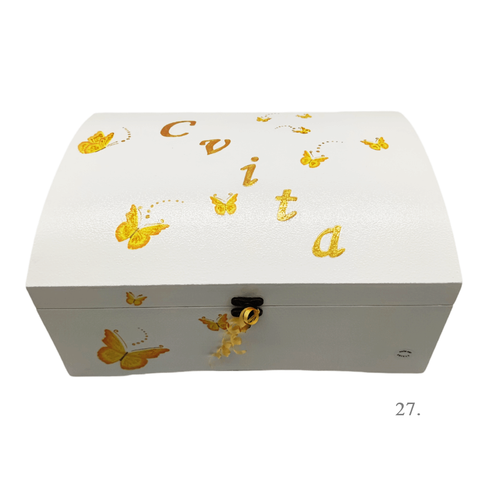 Škatla spominov, personalizirana z imenom - darilo za rojstvo, krst ali rojstni dan otroka - 27. 25x35x17cm - 16730