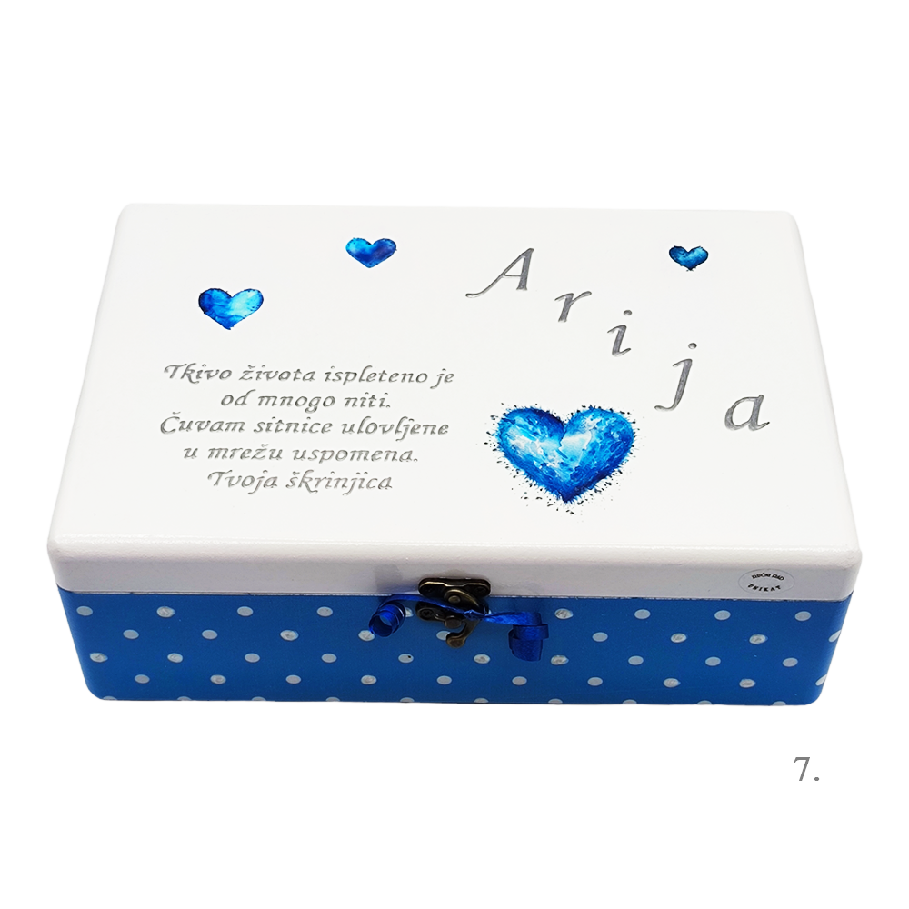 Škatla spominov, personalizirana z imenom - darilo za rojstvo, krst ali rojstni dan otroka - 7. 20x30x10cm - 154366