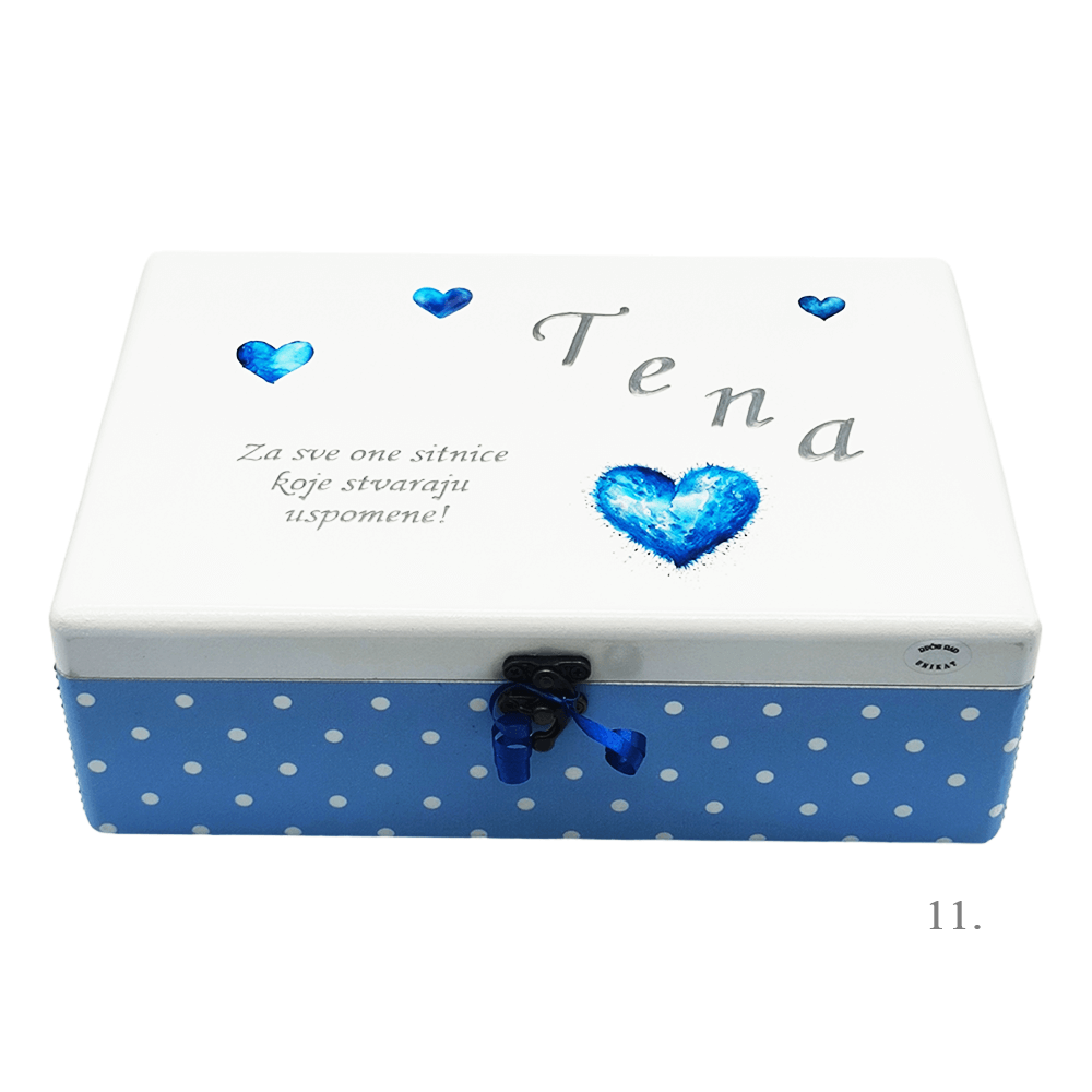 Škatla spominov personalizirana z imenom - darilo za rojstvo, krst ali rojstni dan otroka - 11. 20x30x10cm - 154361