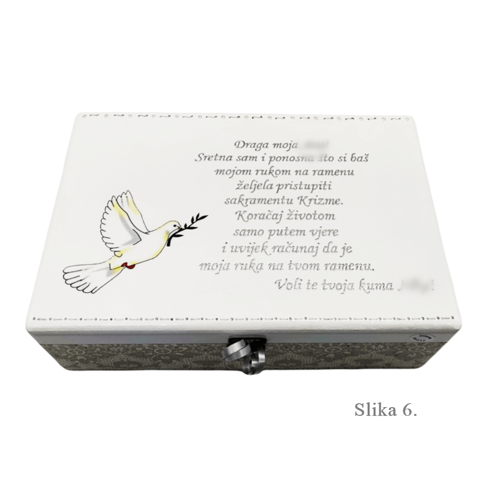 Unikatne škatle za sv. birmo – Poseben spomin od botre in botra! - 6. 20x30x10cm - 18033