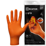 Jednokratne rukavice MERCATOR GOGRIP, PAK 4/1, narančaste