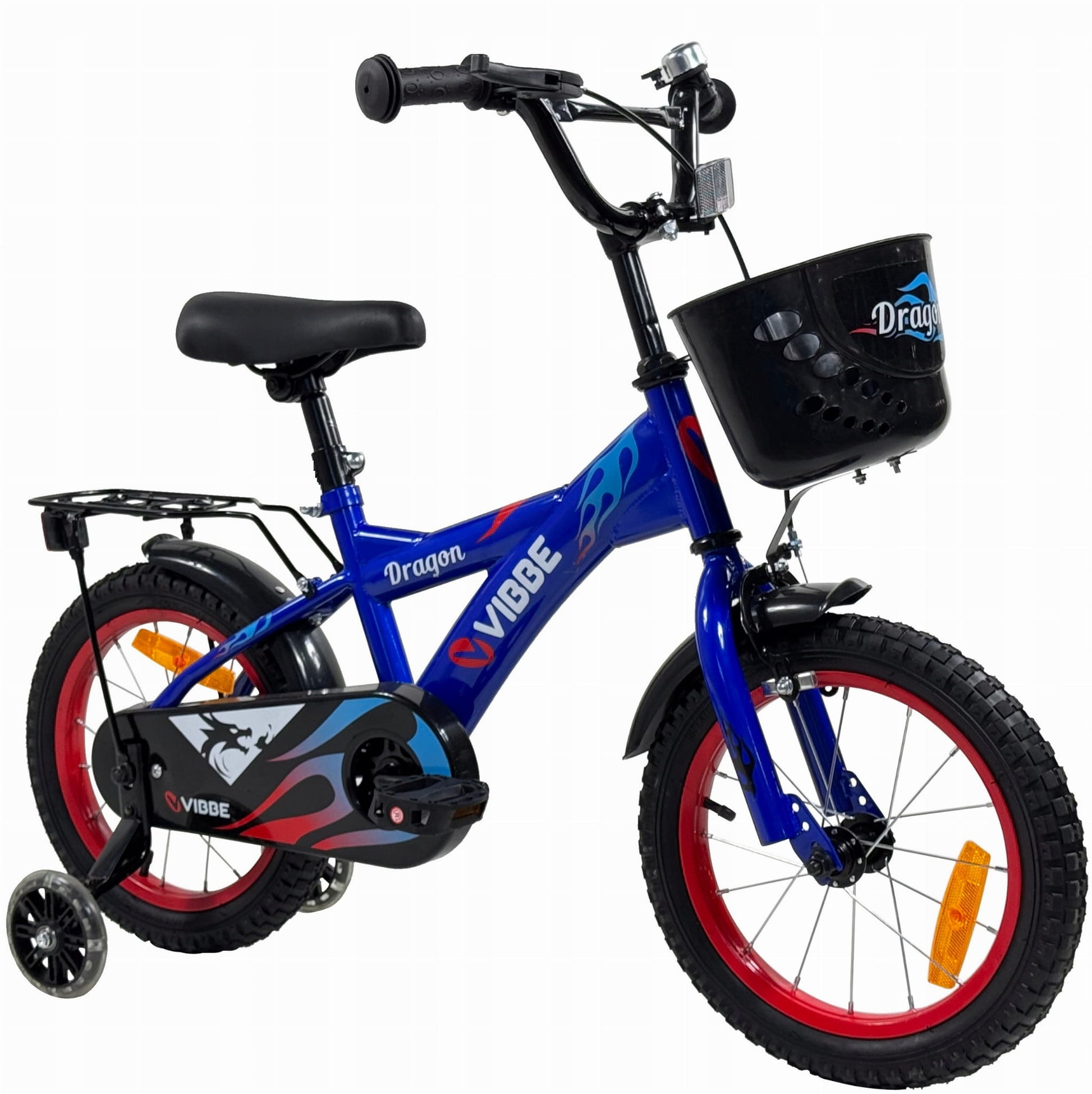 Dječji bicikl Vibbe dragon BMX 14 inča s vodilicom i bočnim kotačima YM-CB-23 - plavi