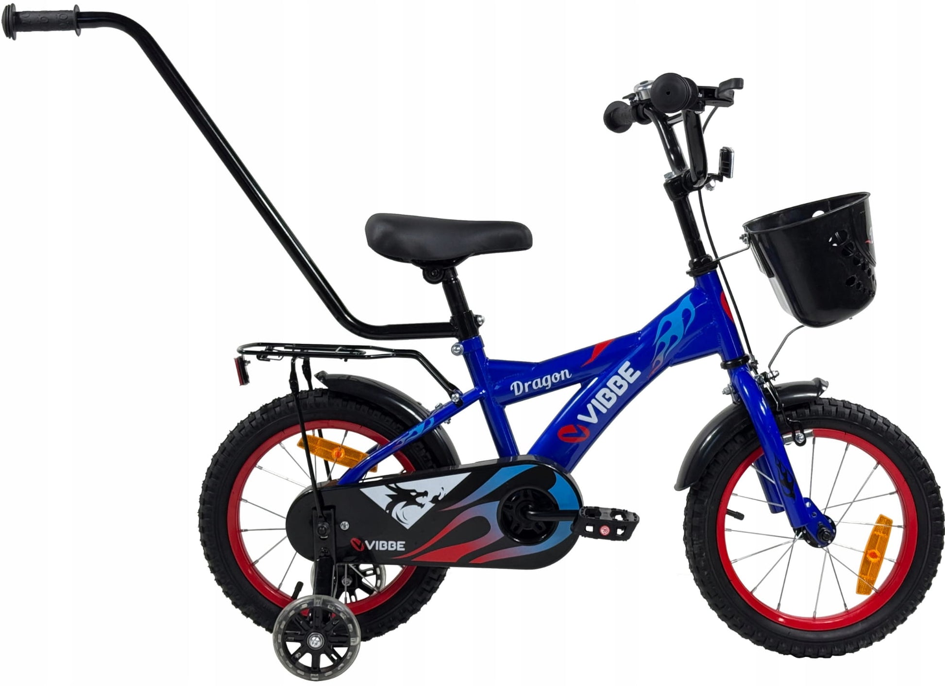 Dječji bicikl Vibbe dragon BMX 14 inča s vodilicom i bočnim kotačima YM-CB-23 - plavi