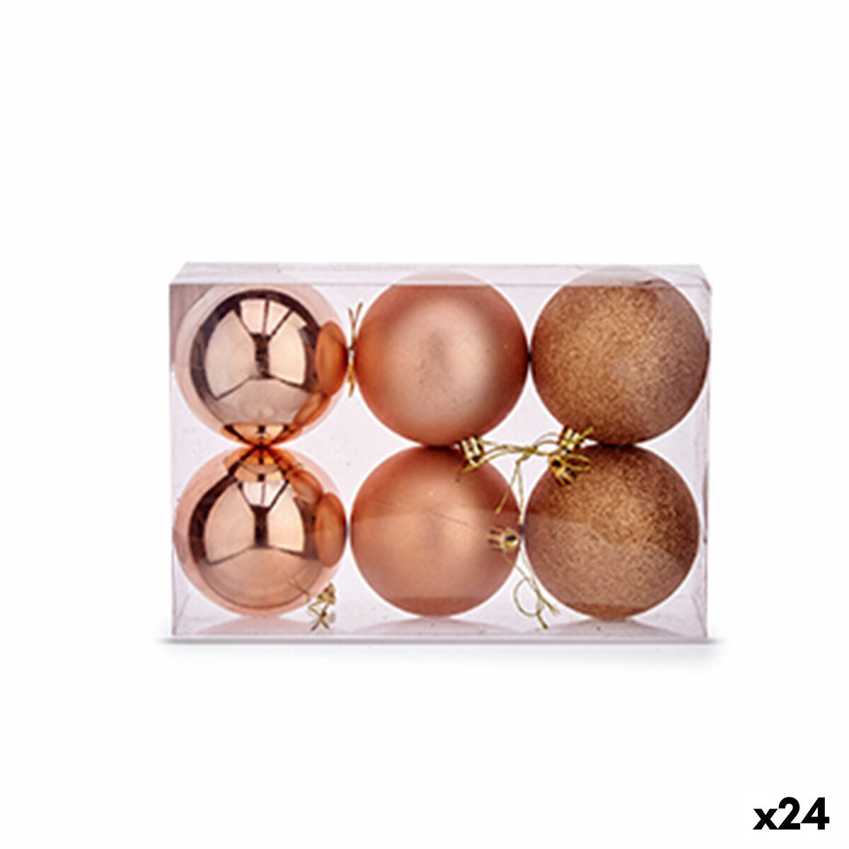 Set božićnih kuglica Krist+ Bakar Plastika (24 kom.)