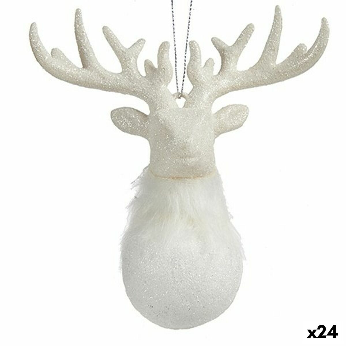 Božićni ukras Krist+ Bijela Plastika Šljokice Sob 14 x 15,5 x 7 cm (24 kom.)