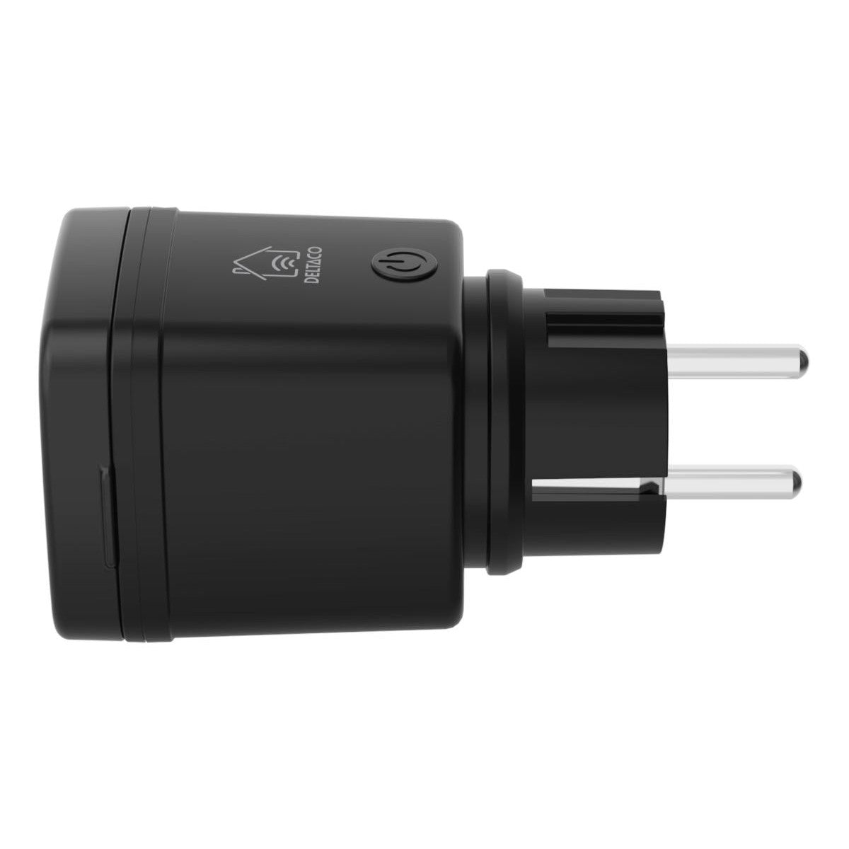 DELTACO SMART HOME utičnica za str VANJSKA, WiFi 2,4GHz, IP44, 1xCEE 7/3, 13A, timer, 220-240V, CRNA