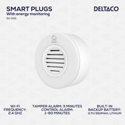 DELTACO SMART HOME WiFi Sirena, BIJELA