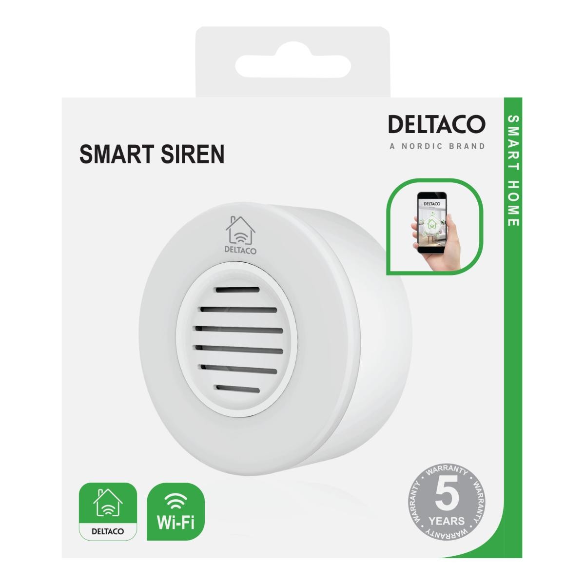 DELTACO SMART HOME WiFi Sirena, BIJELA