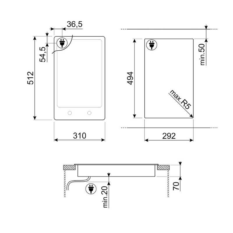 Smeg PGF321-1 Domino indukcijska ploča