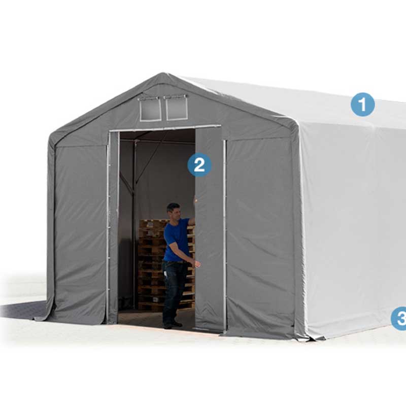 Skladišni šator PRIME 6x12x3,0 m 550 g/m²
